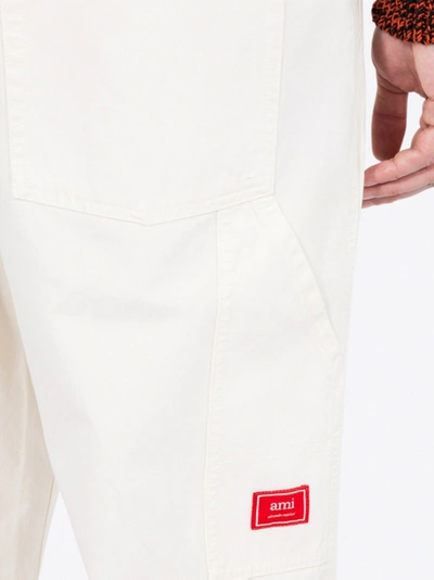 Shop Ami Alexandre Mattiussi Workwear Trousers Off-white