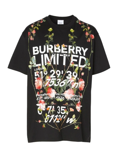 Shop Burberry Dark Floral T-shirt