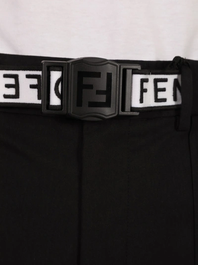 Shop Fendi Black Logo Tape Pants