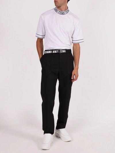 Shop Fendi Black Logo Tape Pants