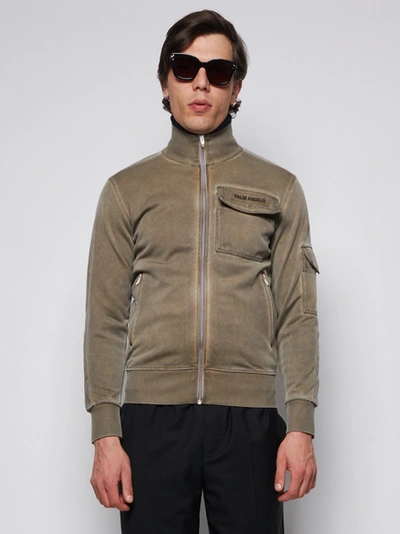 Shop Palm Angels Cargo Track Jacket Brown