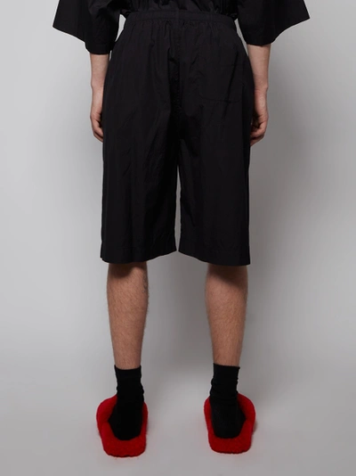 Shop Balenciaga Pajama Logo Shorts, Black