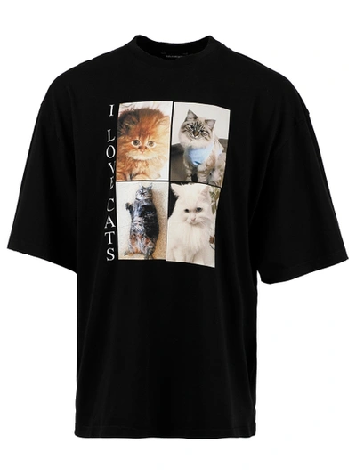 Shop Balenciaga I Love Cats T-shirt, Black