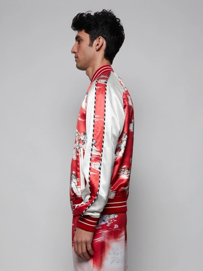 Shop Amiri Hawaiian Bomber Jacket, Red