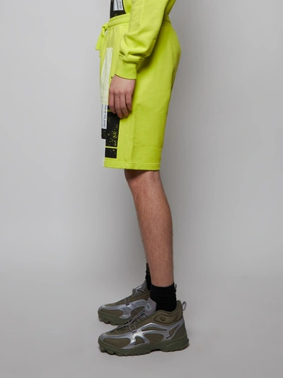 Shop Stone Island Fleece Logo Shorts, Pistachio