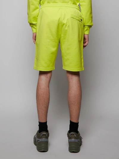 Shop Stone Island Fleece Logo Shorts, Pistachio