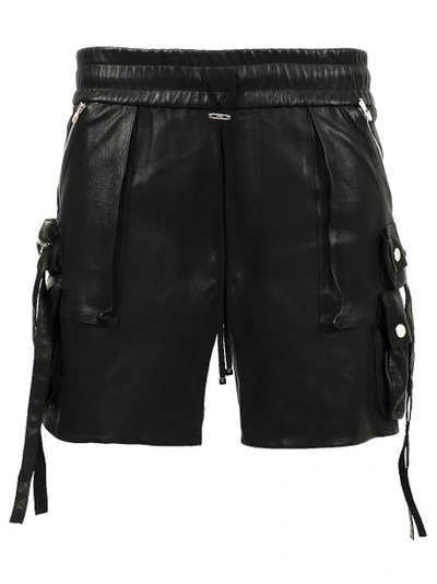 Shop Amiri Tactical Leather Short, Black
