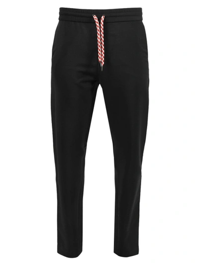 Shop Burberry Black Wool-blend Jogger Pants