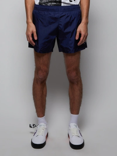 Shop Off-white Ow Logo Swimshorts Blue White