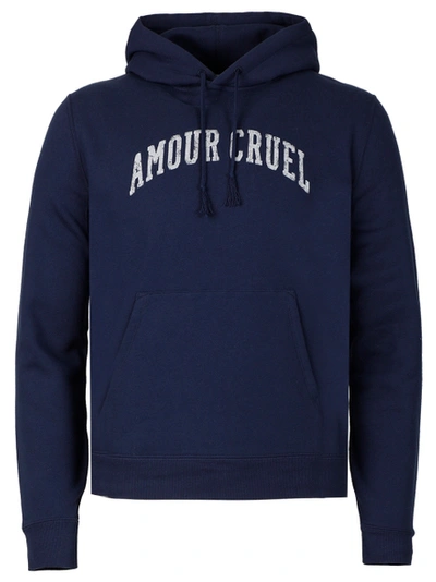 Shop Saint Laurent Amour Cruel Hoodie, Washed Navy