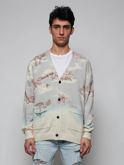 Shop Amiri Bleached Printed Aloha Cardigan