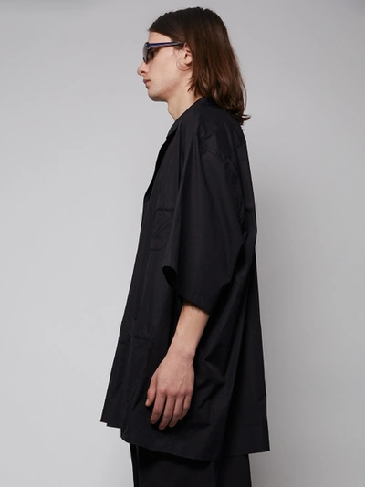 Shop Balenciaga Short-sleeve Pajama Shirt, Black