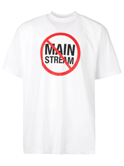 Shop Vetements No Mainstream Logo T-shirt, White