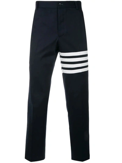 Shop Thom Browne Unconstructed Chino Trouser Navy