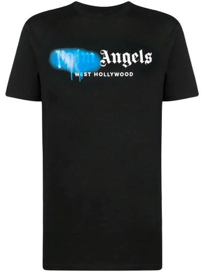 Shop Palm Angels West Hollywood Sprayed Tee, Black