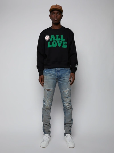 Shop Amiri All Love Crewneck Sweatshirt, Black
