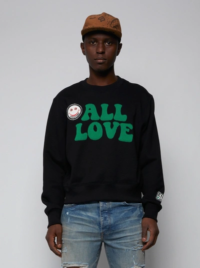 Shop Amiri All Love Crewneck Sweatshirt, Black