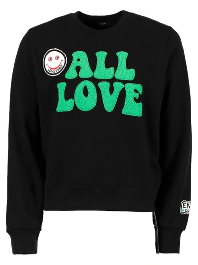 Shop Amiri All Love Crewneck Sweatshirt, Black