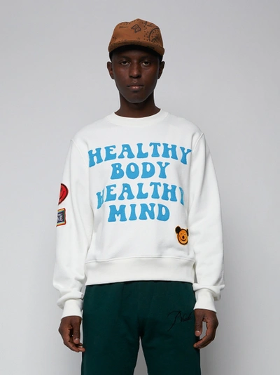 Shop Amiri Healthy Body Crewneck Sweater, Snow