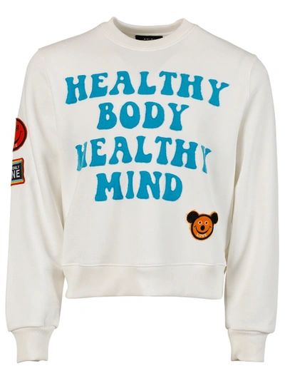 Shop Amiri Healthy Body Crewneck Sweater, Snow
