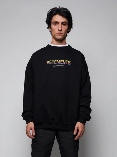 Shop Vetements Think Differently Sweatshirt, Black