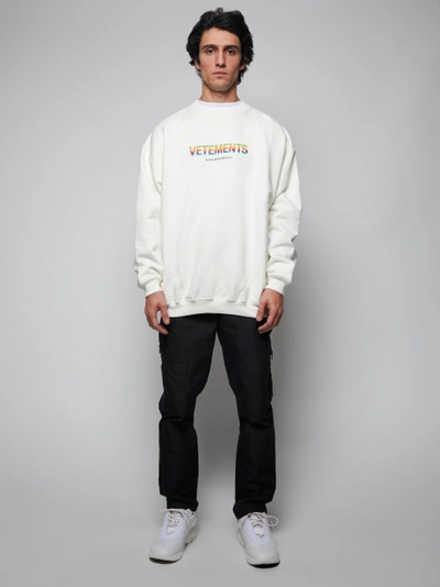 Shop Vetements Think Differently Sweatshirt, White