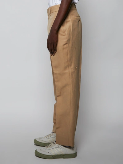 Shop Burberry Honey Beige Tailored Dover Trousers