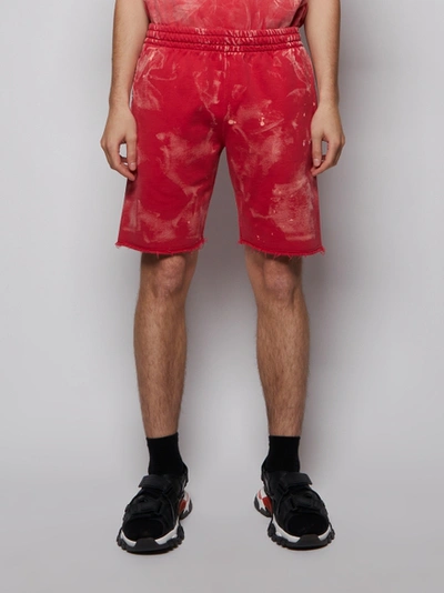 Shop Off-white Vintage Bleach Sweat Shorts, Samba Red