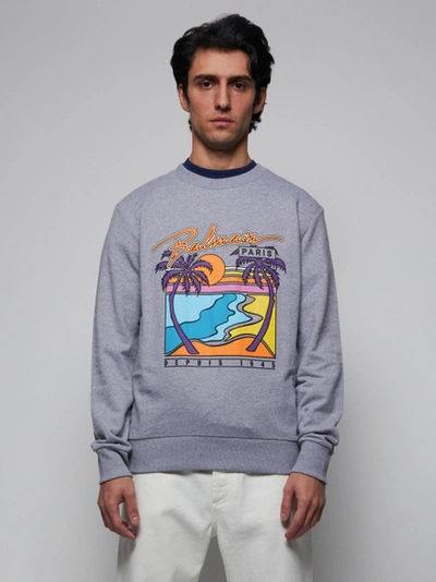 Shop Balmain Exotic Destination Graphic Sweatshirt