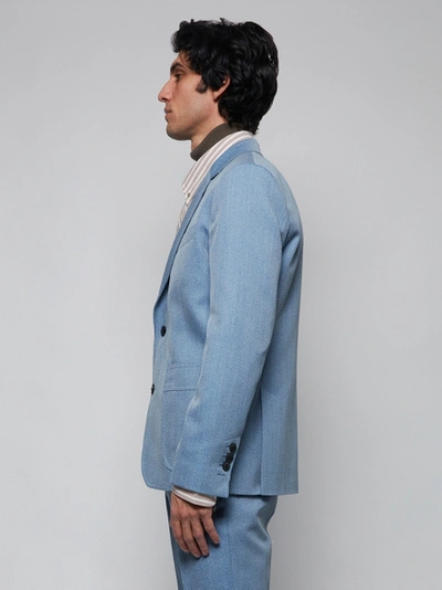 Shop Ami Alexandre Mattiussi Half-lined Two Button Jacket, Sky Blue