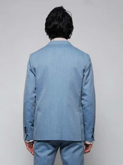 Shop Ami Alexandre Mattiussi Half-lined Two Button Jacket, Sky Blue
