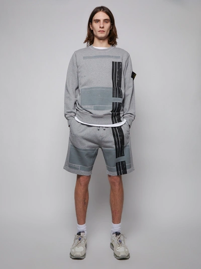 Shop Stone Island Fitted Graphic Sweatshirt In Grey