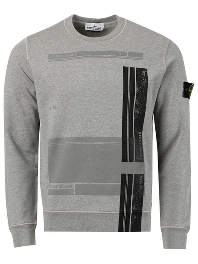 Shop Stone Island Fitted Graphic Sweatshirt In Grey