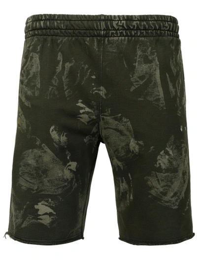 Shop Off-white Vintage Bleach Sweat Shorts, Kombu Green