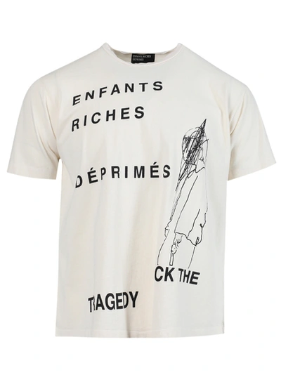 Shop Enfants Riches Deprimes Kick The Tragedy T-shirt, White And Black