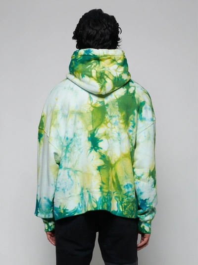 Shop Palm Angels Tie Dye Burning Head Hoodie, Forest Green