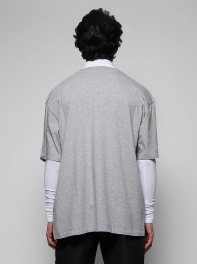 Shop Maison Margiela Classic Triple Print T-shirt Grey Mélange