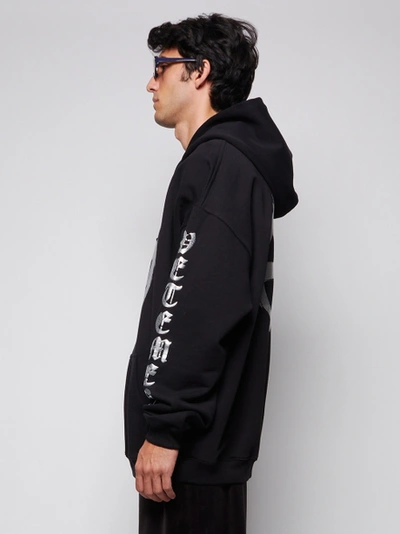 Shop Vetements Double Anarchy Logo Hoodie Black And Silver