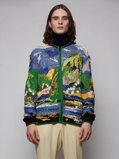 Shop Saint Laurent Teddy Jacket In Tropical Embroidered Jacquard