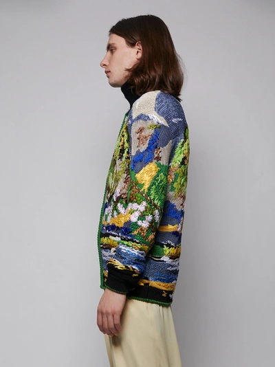 Shop Saint Laurent Teddy Jacket In Tropical Embroidered Jacquard