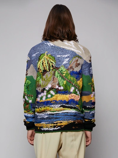 Shop Saint Laurent Teddy Jacket In Tropical Embroidered Jacquard