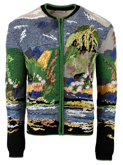 Shop Saint Laurent Teddy Jacket In Tropical Embroidered Jacquard