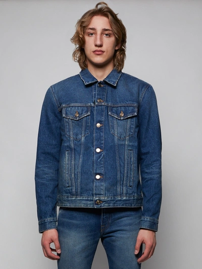 Shop Alanui The Monument Valley Horse Denim Jacket, Deep Blue