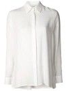 The Row Carla Long-sleeved Chiffon Shirt In White