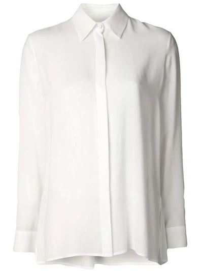 The Row Carla Long-sleeved Chiffon Shirt In White