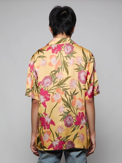 Shop Garcons Infideles Hawaiian Botanical Print Short Sleeve Shirt, Yellow