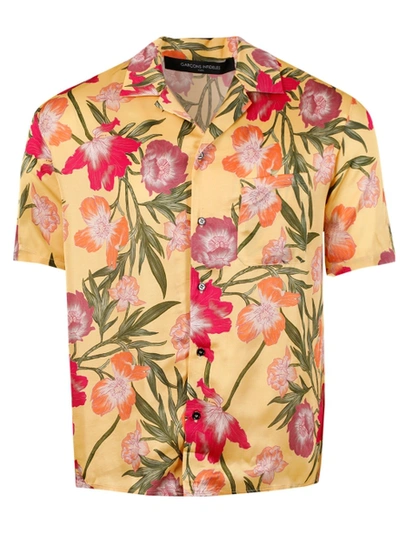 Shop Garcons Infideles Hawaiian Botanical Print Short Sleeve Shirt, Yellow