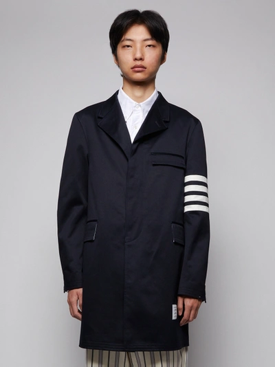 Shop Thom Browne Unconstructed 4-bar Stripe Classic Chesterfield Overcoat
