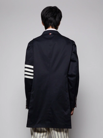 Shop Thom Browne Unconstructed 4-bar Stripe Classic Chesterfield Overcoat