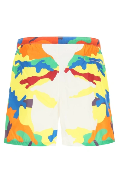 Shop Valentino Camouflage Vltn Swim Trunks In Mixed Colours